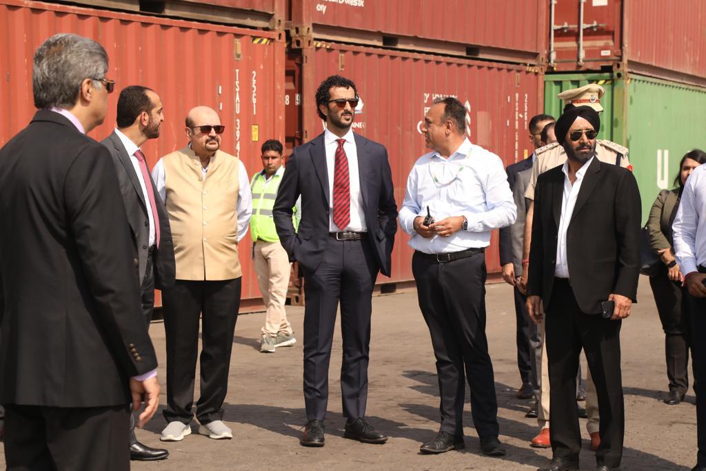 H.E. Abdulla bin Touq Al Marri, UAE Minister of Economy, visits Hind Terminals Logistics Park in Palwal, Haryana and reviews the company’s current operations and future investments plans for India