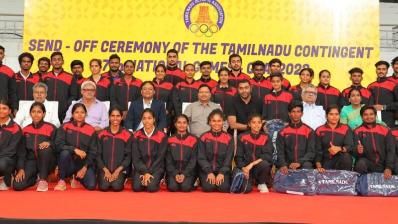 Tamil Nadu State Olympic Association send off all 446 Athletes to participate in 37th National games
