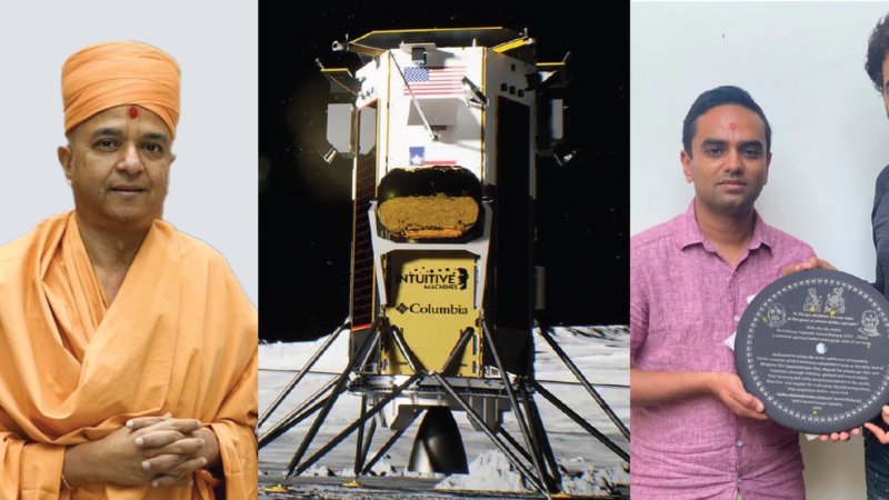 “The visionary force behind delivering Bapa’s message to the moon rests solely in the profound wisdom and unwavering devotion of the esteemed Pujya Bramvihari Swamiji ,” says Jay Patel.